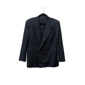 Canali Milano Mens Navy Blue Double Breasted Pure Wool Blazer Jacket Italy 52 42